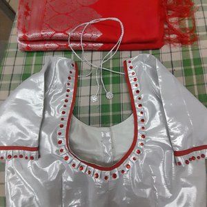 Beautiful red silk saree